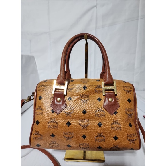 SOLD***Authentic MCM Vintage Monogram Visetos Boston Bag Cognac - Picture 16 of 16